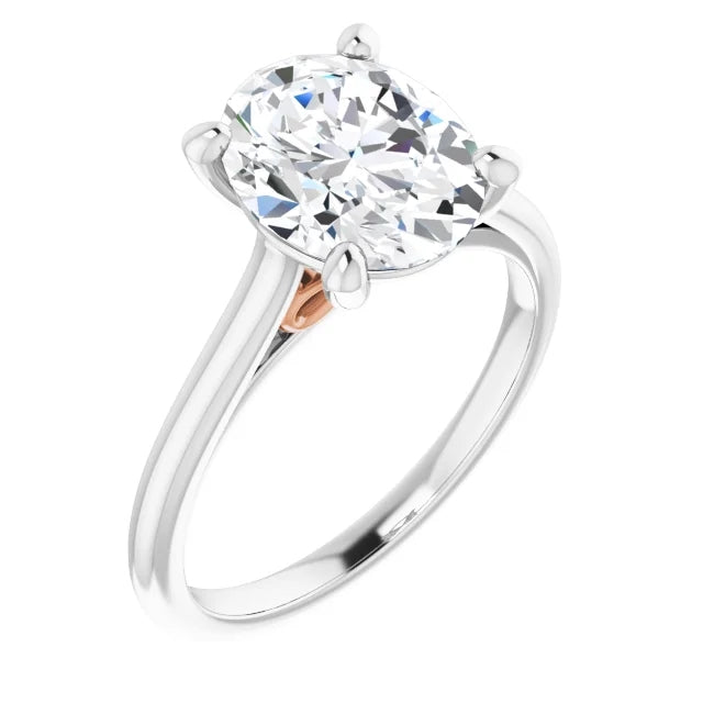 Four Claw Oval Solitaire Engagement Ring