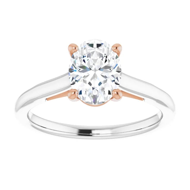 Four Claw Oval Solitaire Engagement Ring