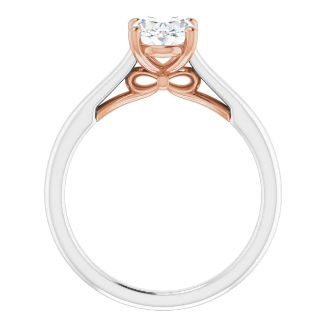 Four Claw Oval Solitaire Engagement Ring