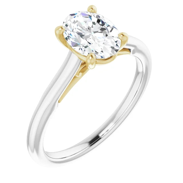 Four Claw Oval Solitaire Engagement Ring