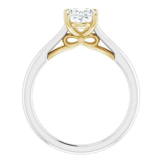 Four Claw Oval Solitaire Engagement Ring