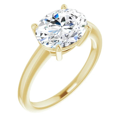 Oval East West Solitaire Style Engagement Ring