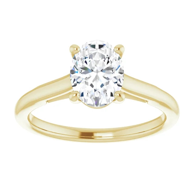 Four Claw Oval Solitaire Engagement Ring