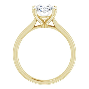 Four Claw Oval Solitaire Engagement Ring