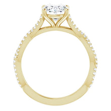 Oval Twist Style Engagement Ring