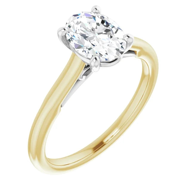 Four Claw Oval Solitaire Engagement Ring