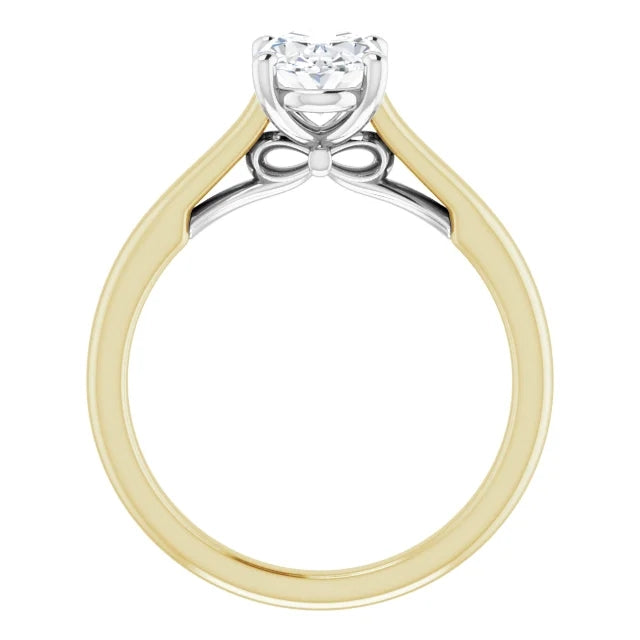 Four Claw Oval Solitaire Engagement Ring