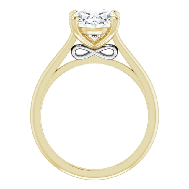 Four Claw Oval Solitaire Engagement Ring