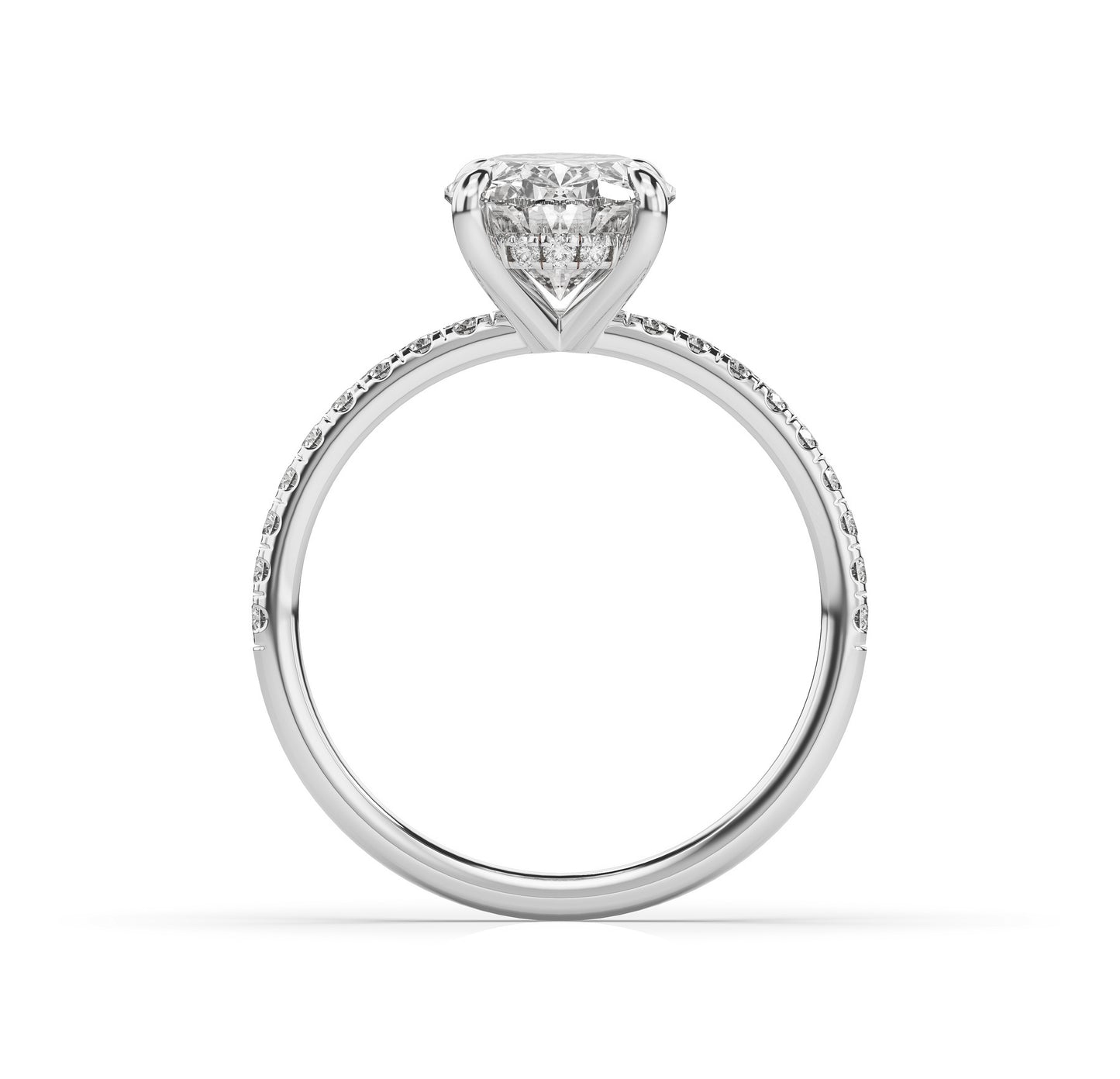 Oval Hidden Halo Engagement Ring