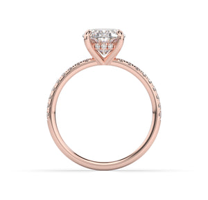 Oval Hidden Halo Engagement Ring