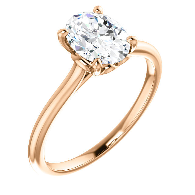 Four Claw Oval Solitaire Engagement Ring - I Heart Moissanites