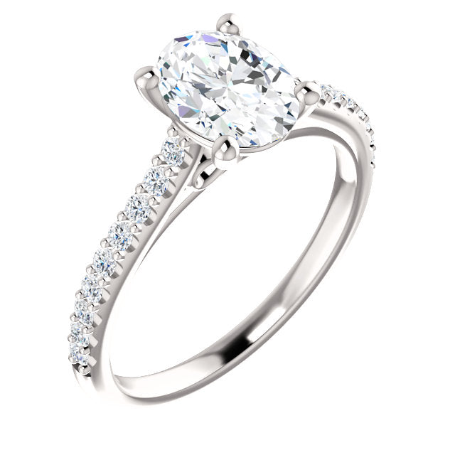 Oval Claw Set Style Engagement Ring - I Heart Moissanites