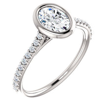 Oval Bezel Style Engagement Ring - I Heart Moissanites