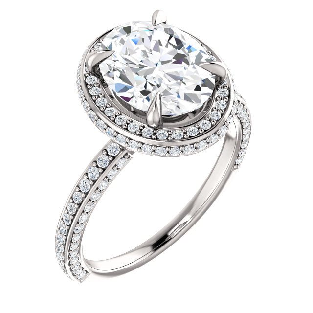 Oval Halo Style Engagement Ring - I Heart Moissanites
