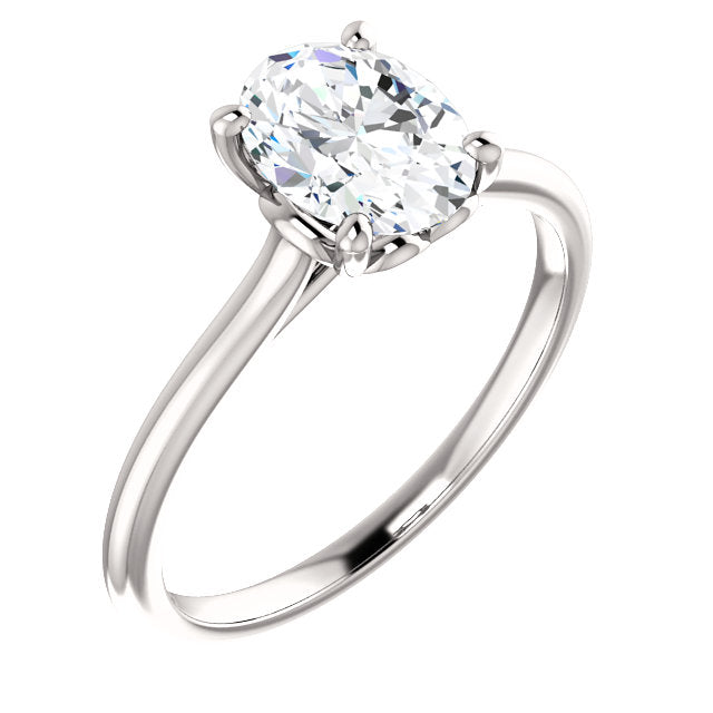 Four Claw Oval Solitaire Engagement Ring - I Heart Moissanites