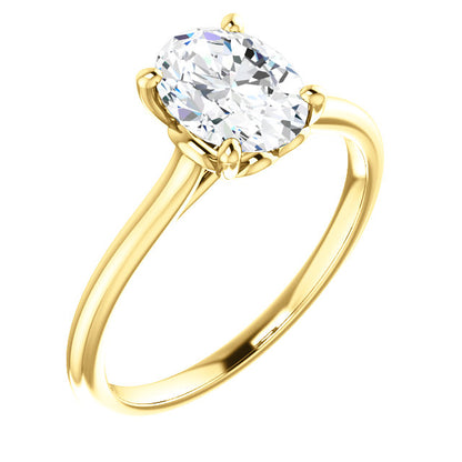Four Claw Oval Solitaire Engagement Ring - I Heart Moissanites