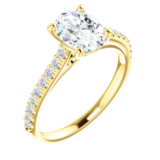 Oval Claw Set Style Engagement Ring - I Heart Moissanites