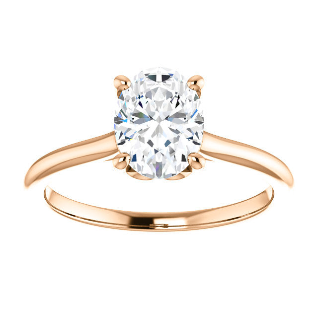 Four Claw Oval Solitaire Engagement Ring - I Heart Moissanites