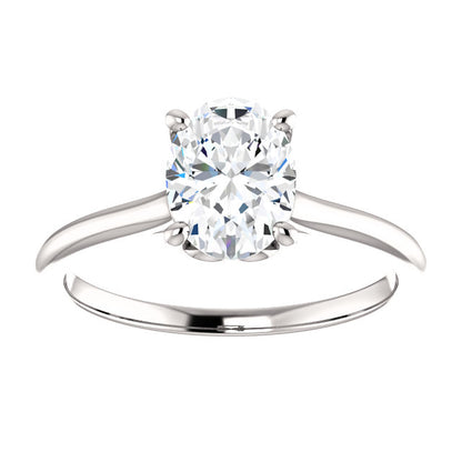 Four Claw Oval Solitaire Engagement Ring - I Heart Moissanites