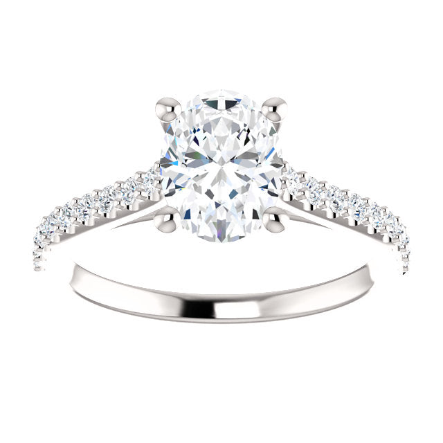 Oval Claw Set Style Engagement Ring - I Heart Moissanites