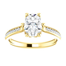 Oval Six Claw Channel Set Style Engagement Ring - I Heart Moissanites