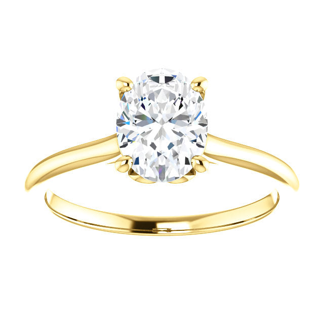 Four Claw Oval Solitaire Engagement Ring - I Heart Moissanites