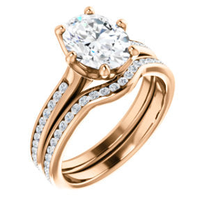 Oval Six Claw Channel Set Style Engagement Ring - I Heart Moissanites