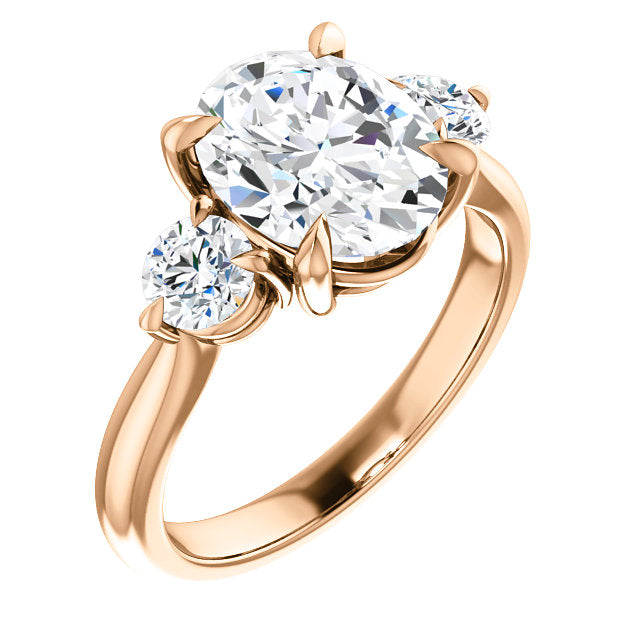 Oval Accent Engagement Ring - I Heart Moissanites