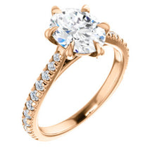Oval Six Claw Set Style Engagement Ring - I Heart Moissanites