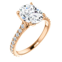 Oval Claw Set Eternity Style Engagement Ring - I Heart Moissanites