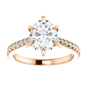 Oval Six Claw Set Style Engagement Ring - I Heart Moissanites