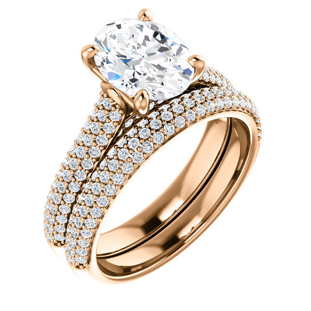 Oval Pave Style Engagement Ring - I Heart Moissanites