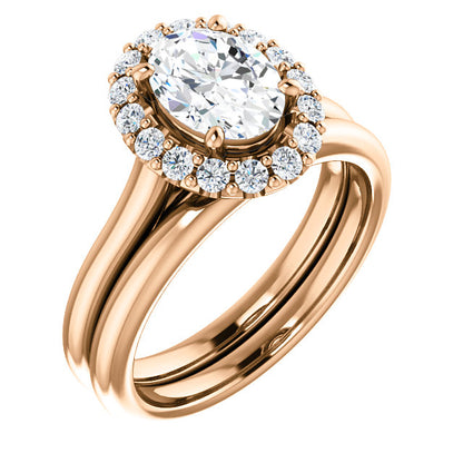 Oval Halo Style Engagement Ring - I Heart Moissanites