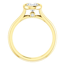 Solitaire Oval Cut Bezel Engagement Ring - I Heart Moissanites