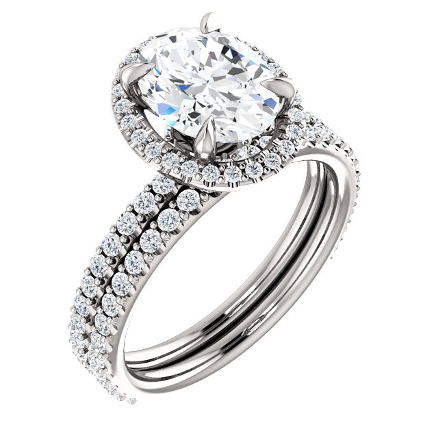 Oval Halo Style Engagement Ring - I Heart Moissanites