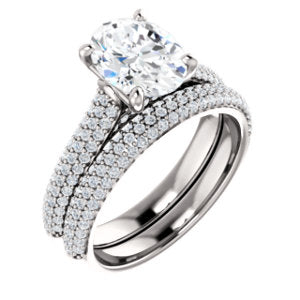 Oval Pave Style Engagement Ring - I Heart Moissanites