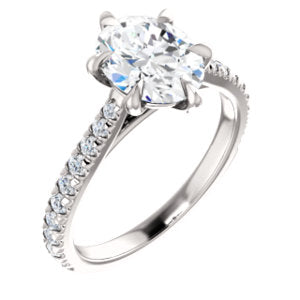 Oval Six Claw Set Style Engagement Ring - I Heart Moissanites