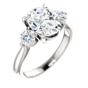 Oval Accent Engagement Ring - I Heart Moissanites