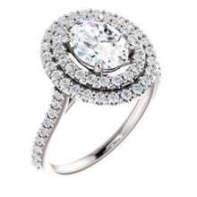 Oval Double Halo Style Engagement Ring - I Heart Moissanites