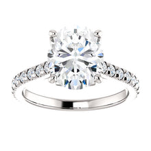 Oval Claw Set Eternity Style Engagement Ring - I Heart Moissanites