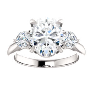 Oval Accent Engagement Ring - I Heart Moissanites