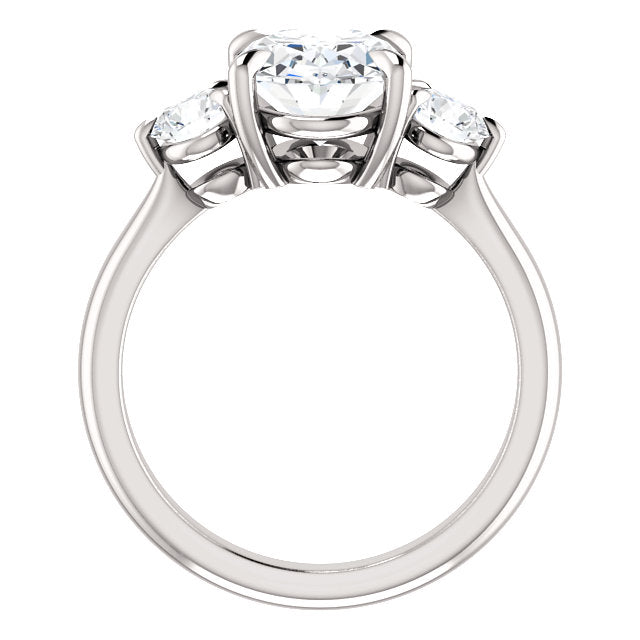Oval Accent Engagement Ring - I Heart Moissanites