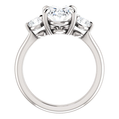 Oval Accent Engagement Ring - I Heart Moissanites