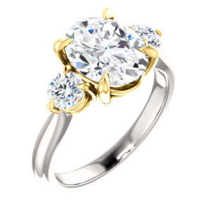 Oval Accent Engagement Ring - I Heart Moissanites