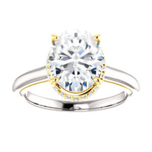 Oval Solitaire & Hidden Halo Engagement Ring - I Heart Moissanites