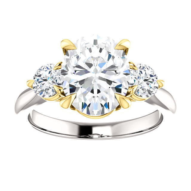 Oval Accent Engagement Ring - I Heart Moissanites