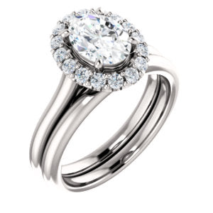 Oval Halo Style Engagement Ring - I Heart Moissanites