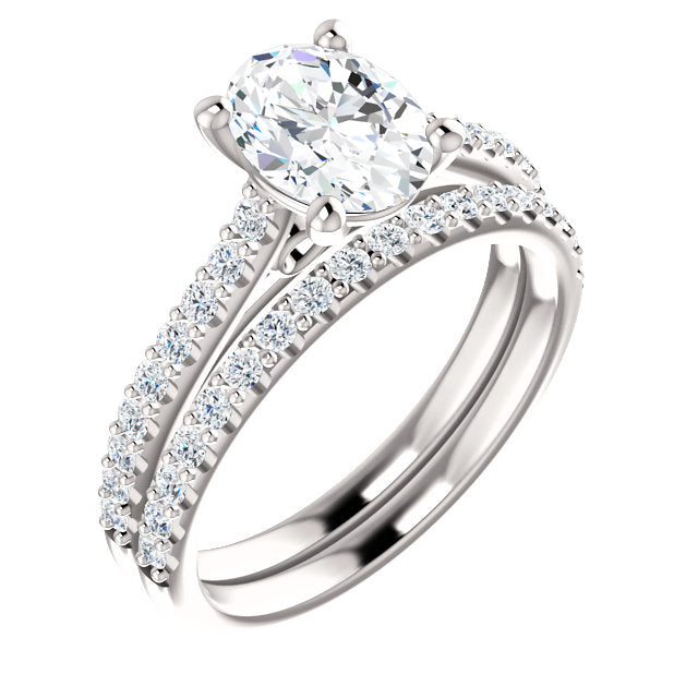 Oval Claw Set Style Engagement Ring - I Heart Moissanites