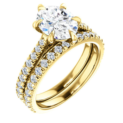 Oval Six Claw Set Style Engagement Ring - I Heart Moissanites
