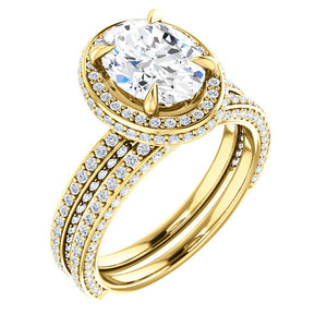Oval Halo Style Engagement Ring - I Heart Moissanites
